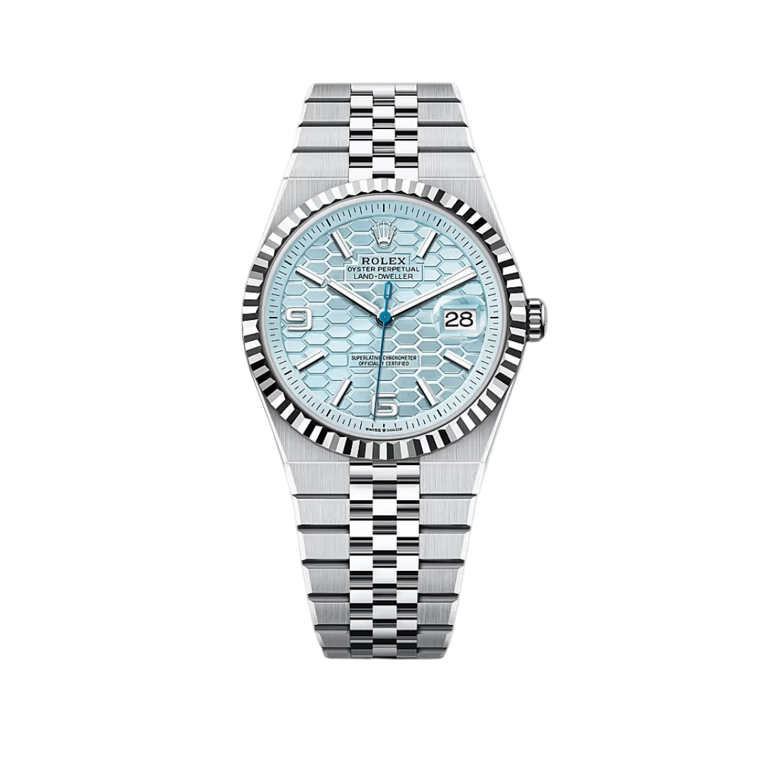 Rolex Land-Dweller bleu glacier 40mm unisexe