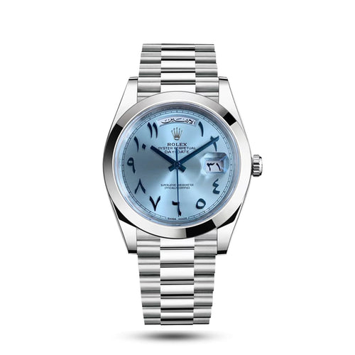 Rolex Day-Date 40 Platinum Blue Arabic