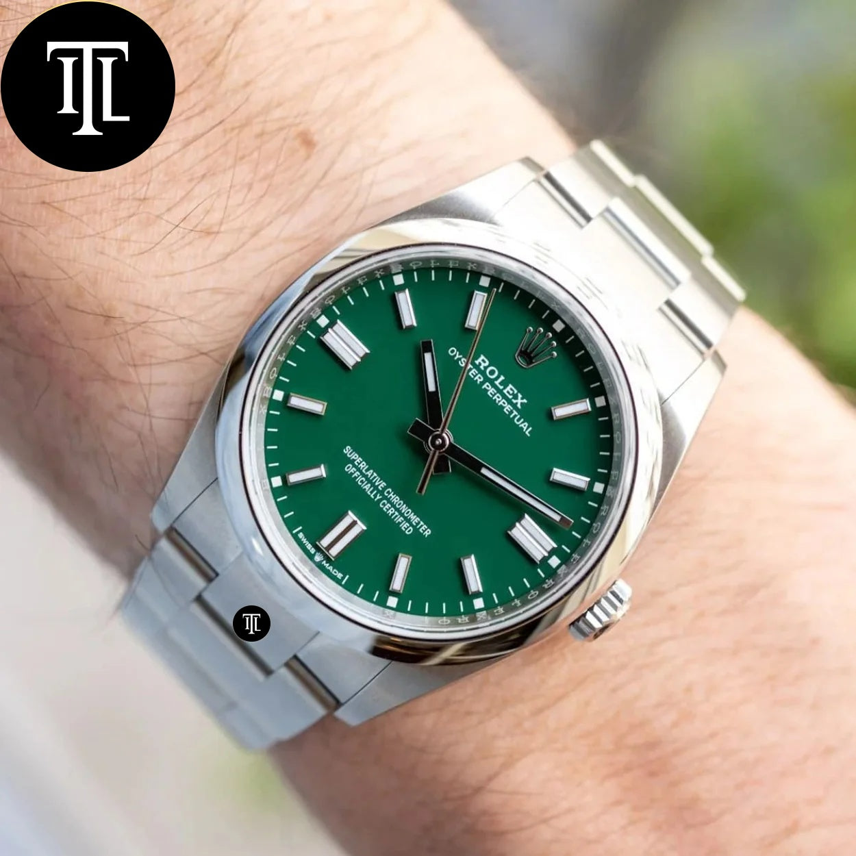 Rolex oyster perpetual vert