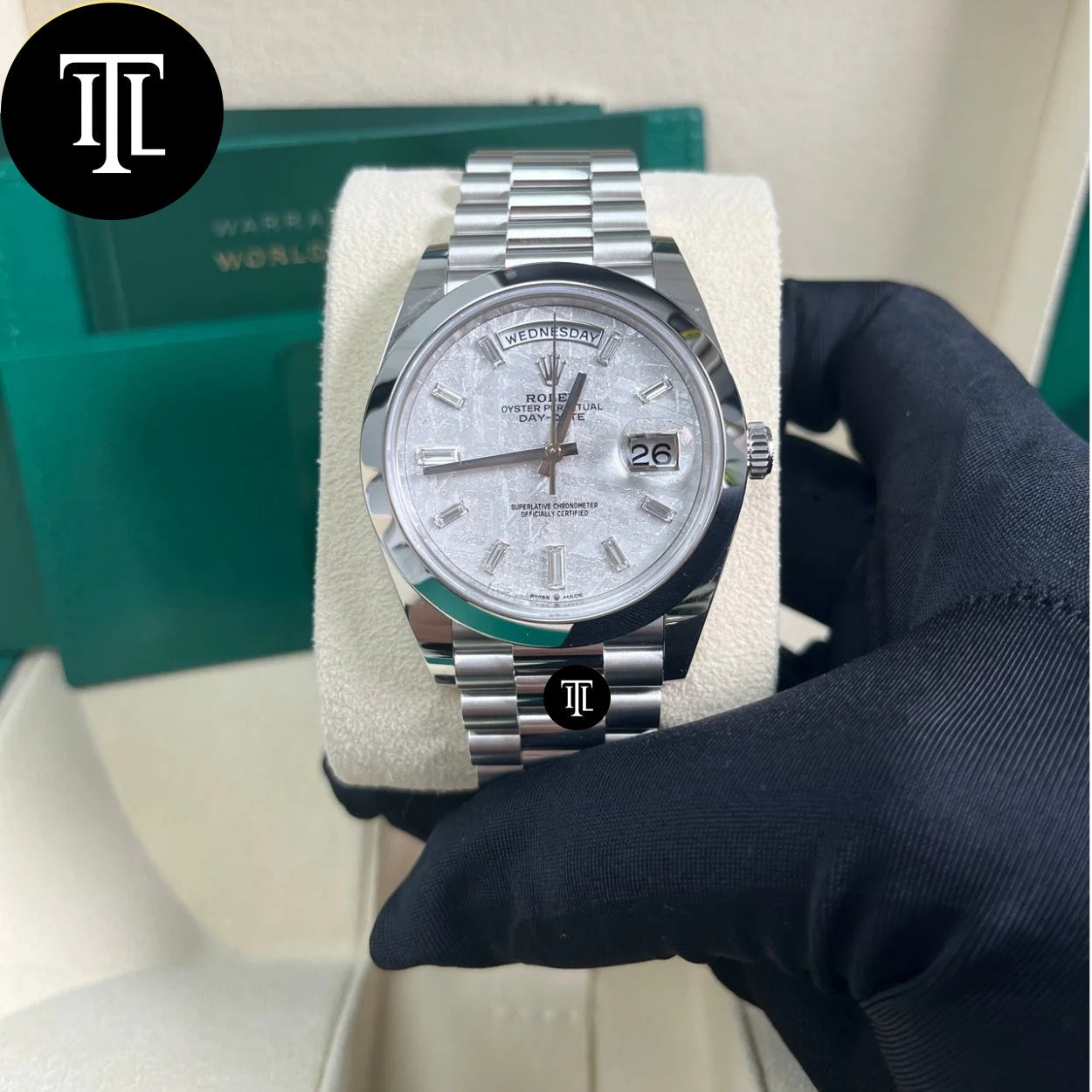 rolex day date platinum meteorite dial