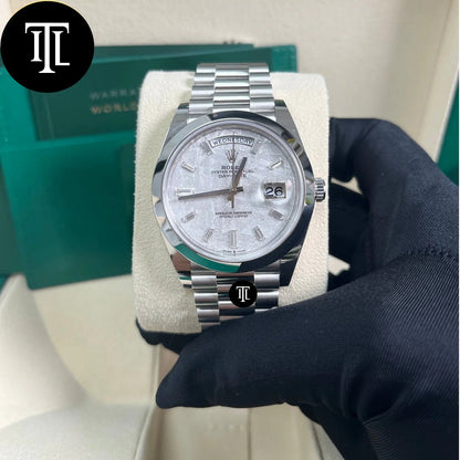 rolex day date platinum meteorite dial