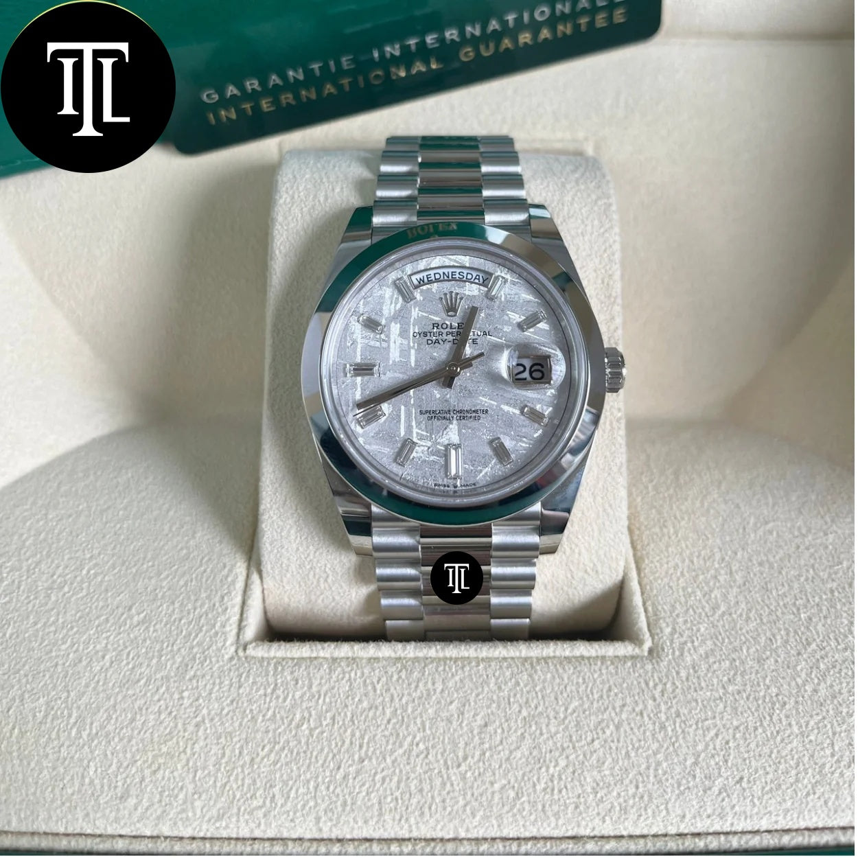 rolex day date platinum meteorite dial