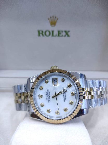 Datejust 36mm 2 Tones Fond Blanc simple gold